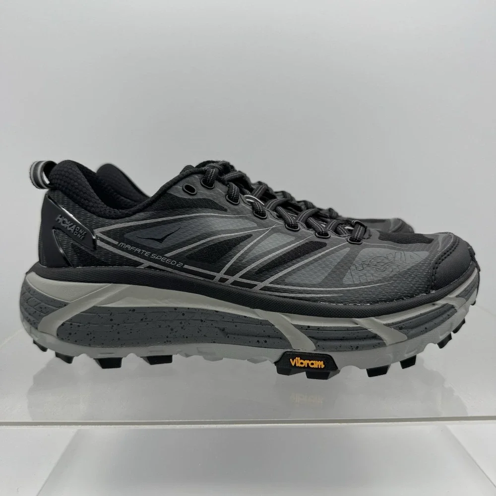 NEW Hoka One U Mafate Speed 2 1126851 BCSTL Black Grey Trail Men's 6 / Women's 7